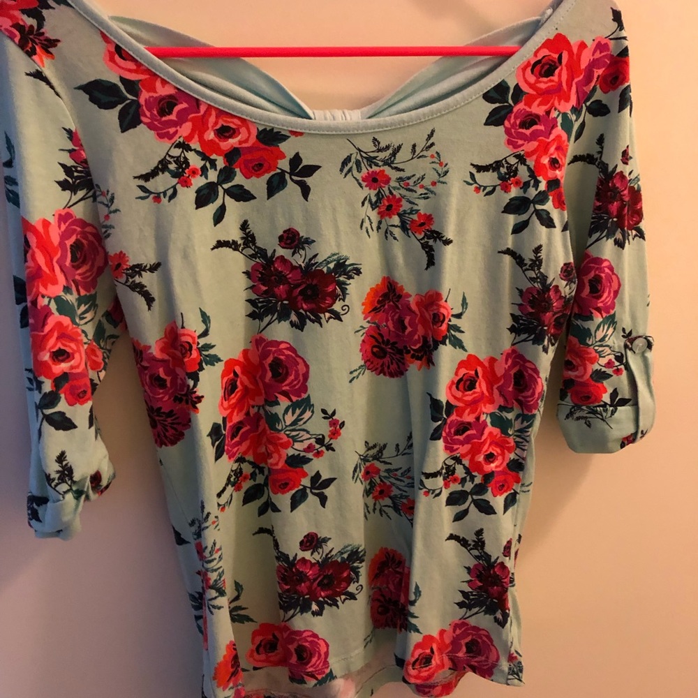 Charlotte Russe Turquoise Floral Top